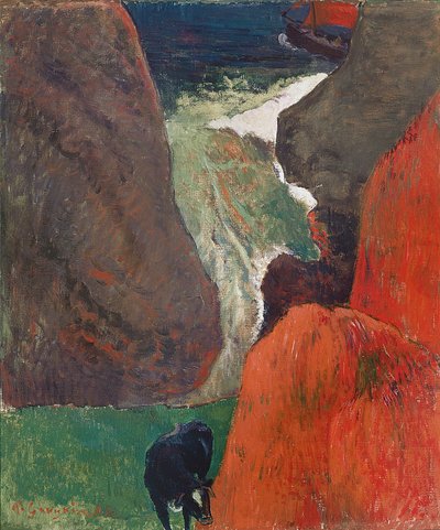 Seascape with Cow. At the Edge of the Cliff by Paul Gauguin